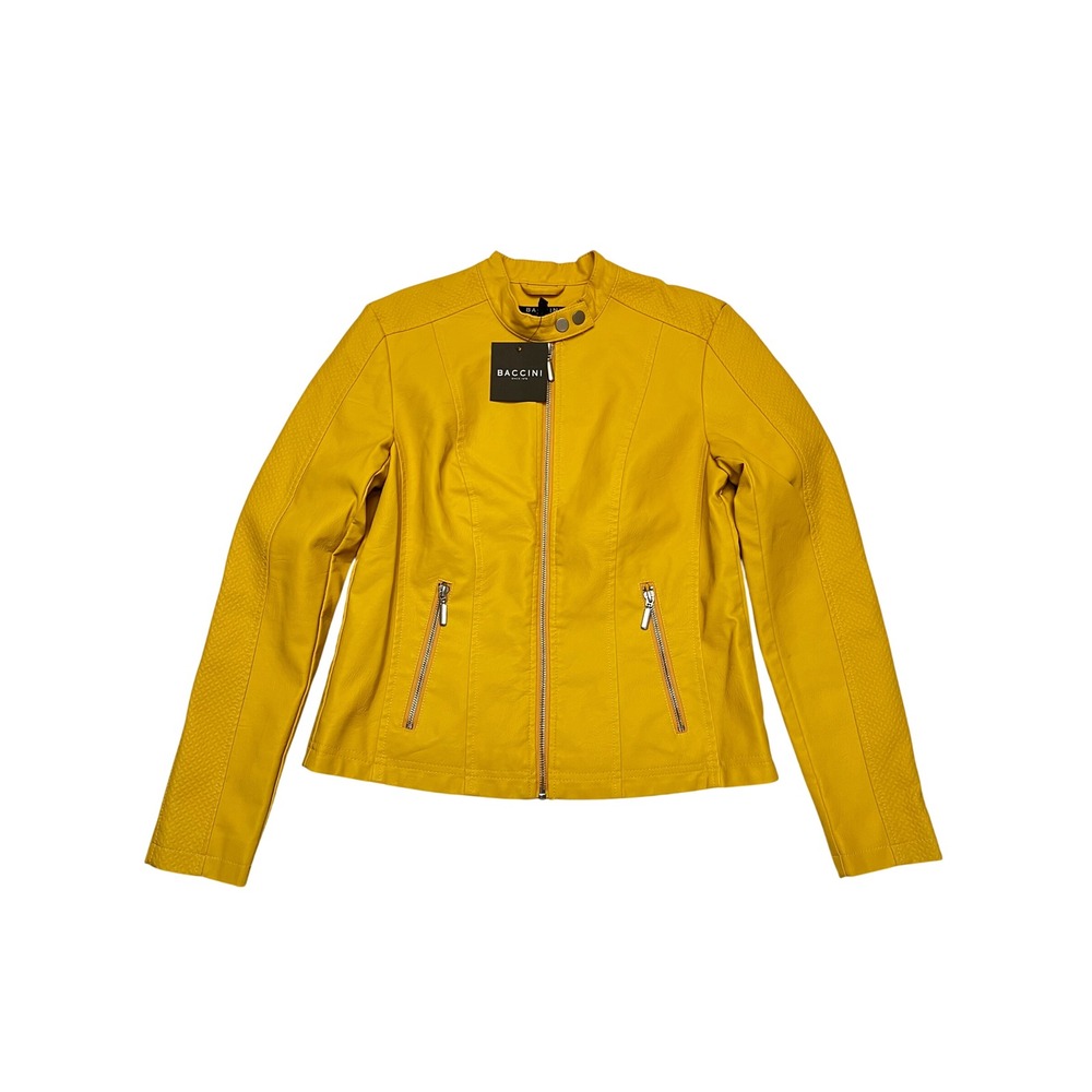 Baccini Yellow Leather Jacket
